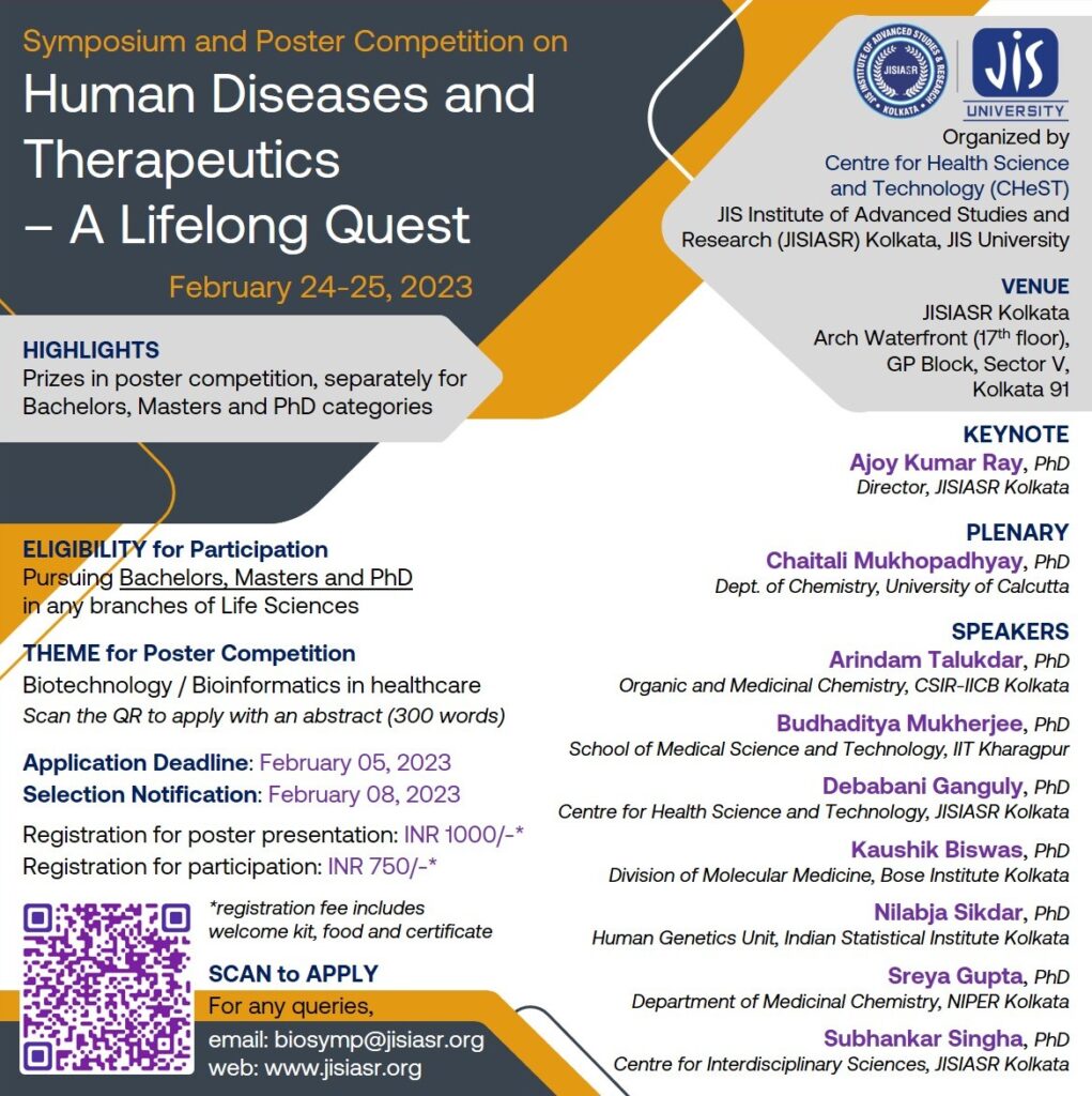 Symposium and Poster Competition on Human Diseases and Therapeutics – A Lifelong Quest